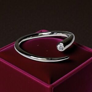 Elegant Silver Open Cuff Ring